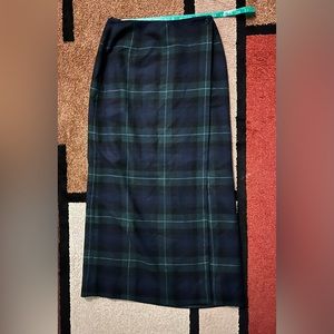 Eddie Bauer Midi Wool Blend Plaid Skirt - New with Tags